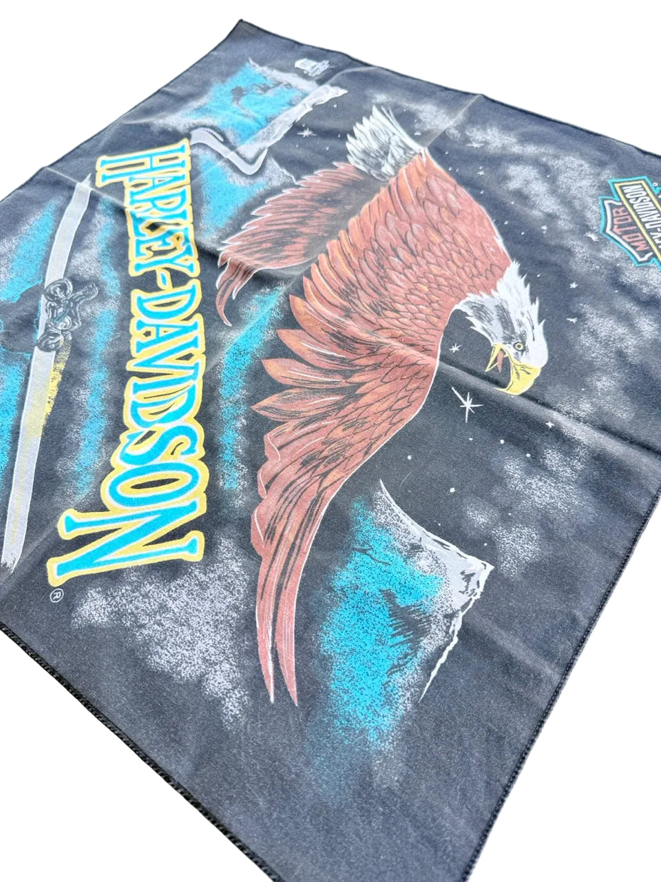 1990s Vintage Harley-Davidson Black Eagle Bandana 21x21 | Pink
