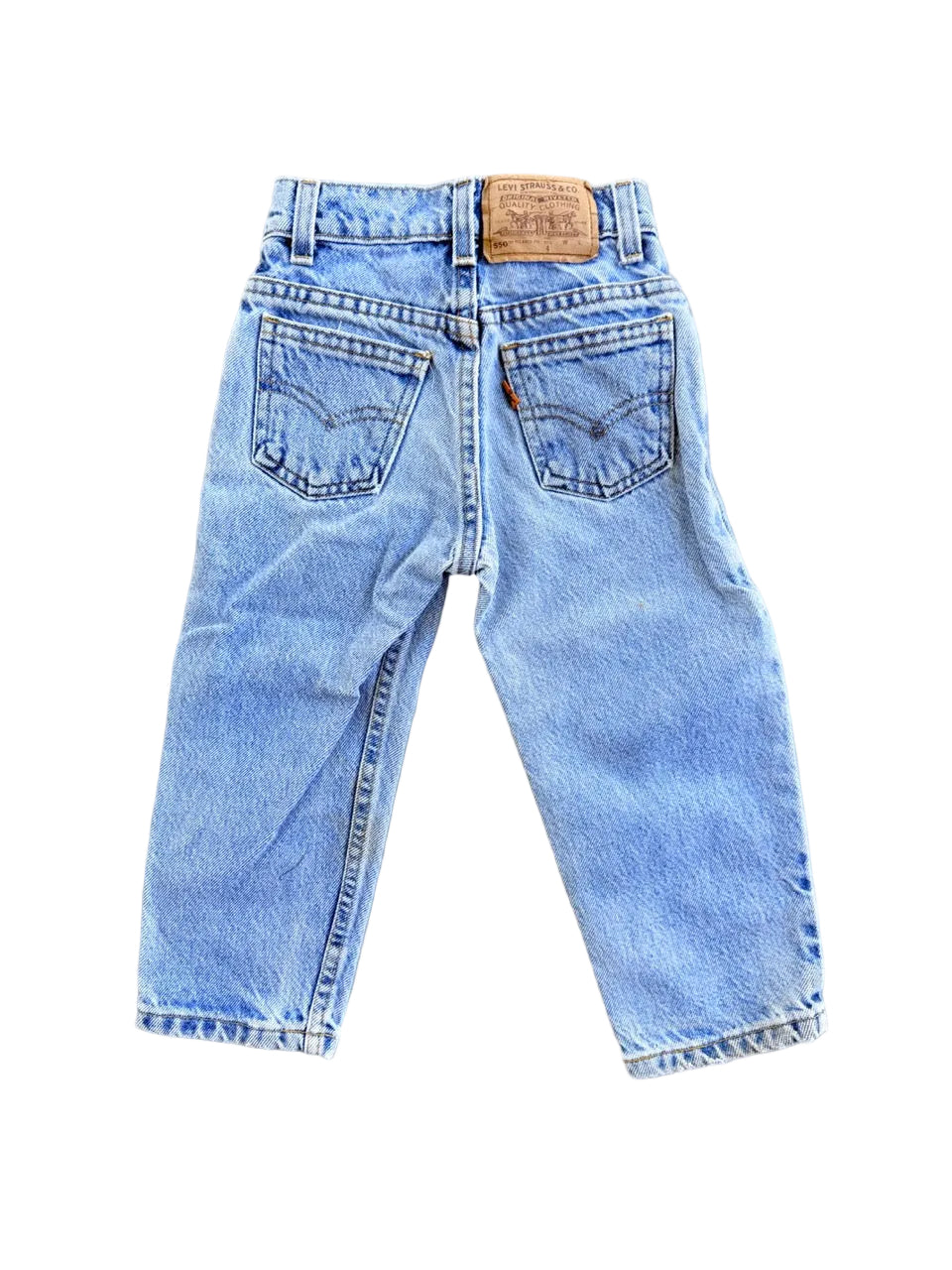 Vintage Levi's 550 Orange Tab Kids Jeans | 18" x 13" | Approx. 3T | 1990s