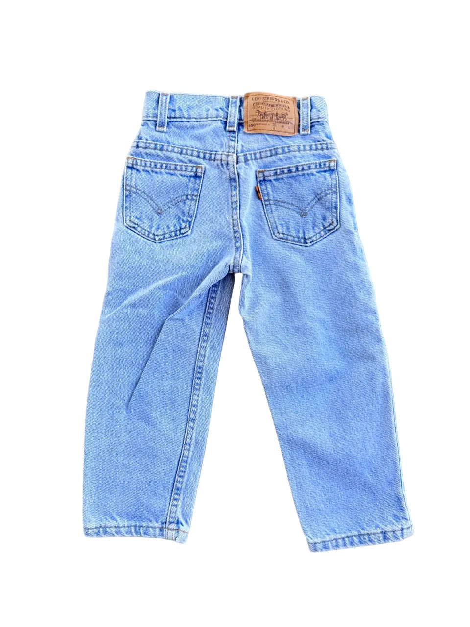 Vintage Levi's 550 Orange Tab Kids Jeans | 18" x 13" | Approx. 3T | 1990s